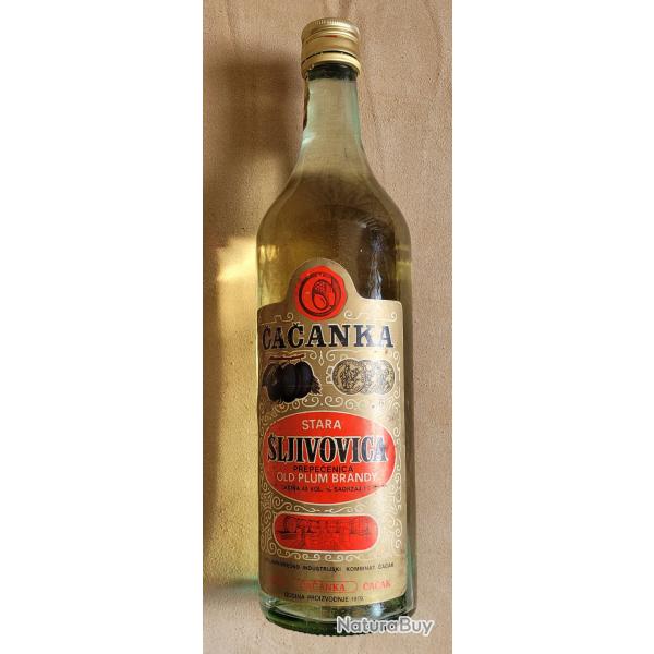 Bouteille de BRANDY (1 LITRE) CACANKA (1979) OLD PLUM BRANDY (Origine SERBIE)