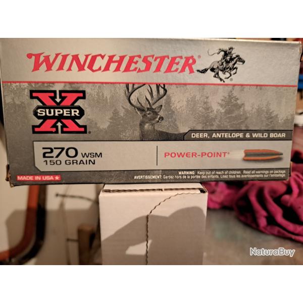 BALLES WINCHESTER 270 WSM 150 GRAINS