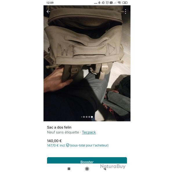 Sac a dos felin45L Coyote Tecpack