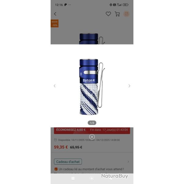 Olight baton4+ patch dition limite