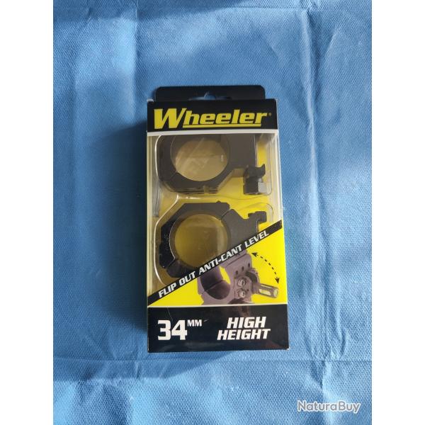 Colliers Wheeler 34 mm Haut Picatinny avec niveau