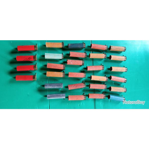 ANCIENNE  DOUILLES A BROCHES  CAL 16  .  ASSORTIMENT  DANS  L ETAT  .  28 DOUILLES  .