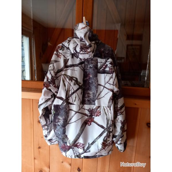Veste chasse camo blanc solognac tbe taille xl