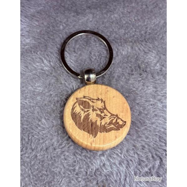 Porte cl chasse 1 sans rserve Motif tte de sanglier