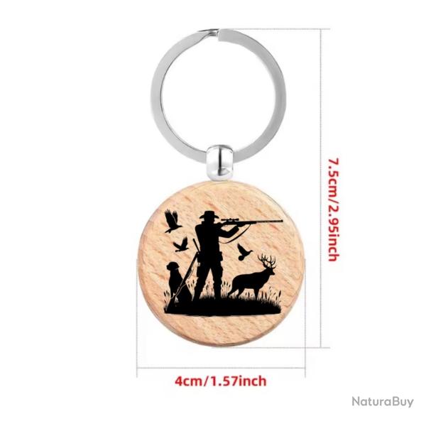 Porte cl passion chasse ides cadeaux original Nol ftes des pres anniversaire ect recto/verso zz