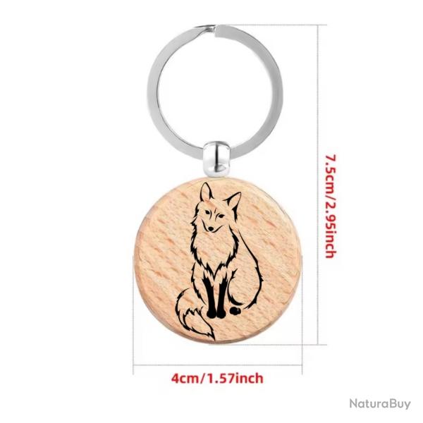 Porte cl renard  ides cadeaux original Nol ftes des pres anniversaire ect recto/verso z4