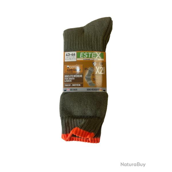 LOT 2 PAIRES DE CHAUSSETTES BOUCLA COTON CHASSE bf