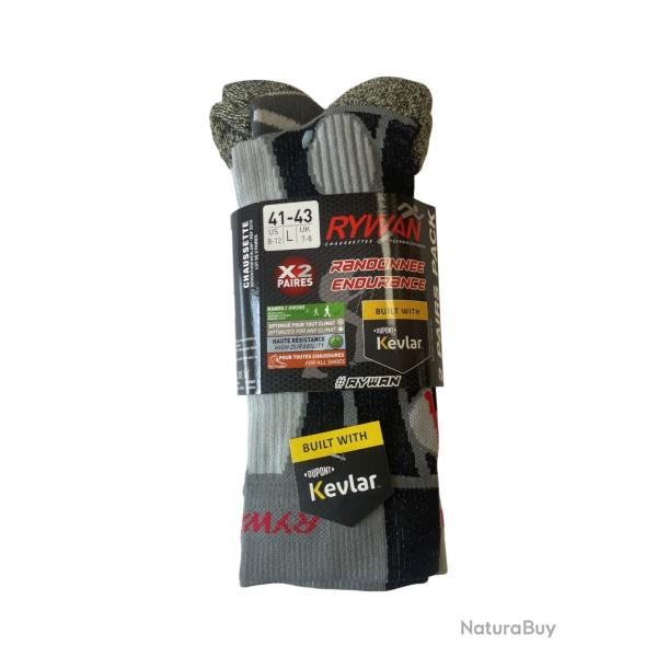 LOT DE 2 PAIRES DE CHAUSSETTES ADVENTURE KEVLAR