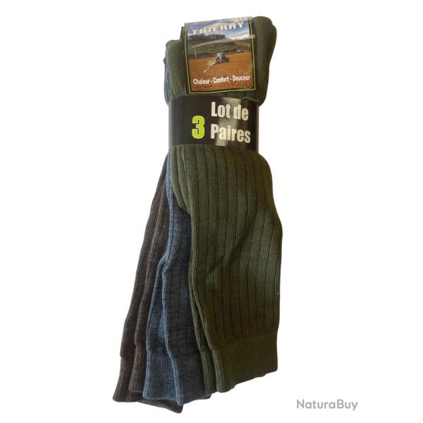 LOT DE 3 PAIRES DE MI BAS BOTTES JEAN/MARRON/KAKI bf