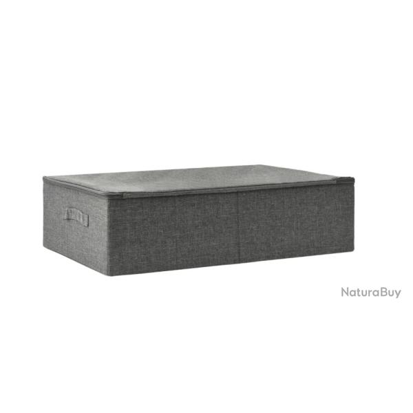 Bote rangement tissu anthracite 70x40x18 cm pliable avec poigne
