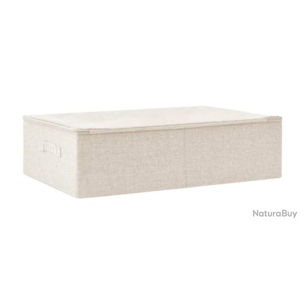 Bo�te rangement tissu cr�me 70x40x18 cm pliable avec poign�e