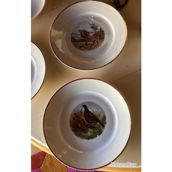 Petit service fa�ence Schumann Arzberg Germany motifs chasse