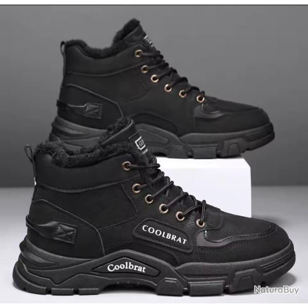 Chaussures chaudes avec Cotton spcial hiver couleur noir