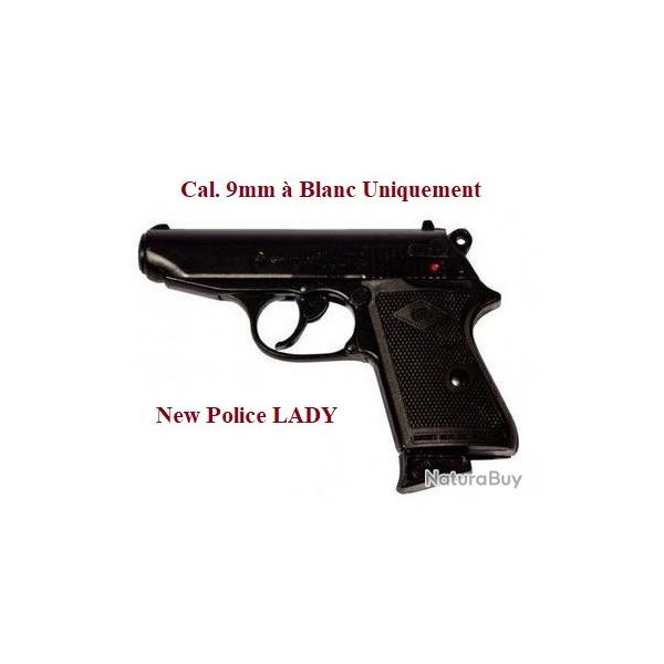 Pistolet new police lady bronze Cal. 9mm � blanc uniquement