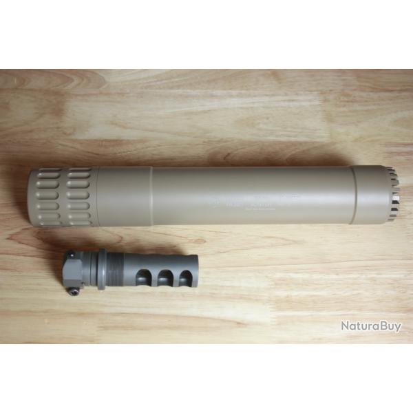 Silencieux B&T Monoblock .308 Coyote + compensateur 5/8x24