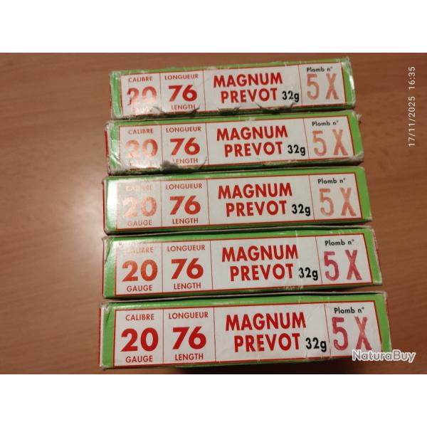 Lot de 50 cartouches calibre 20 Magnum