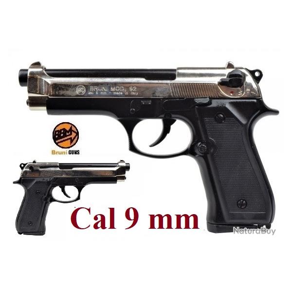 Pistolet BERETTA  Bicolor  blanc  Mod 92  Cal. 9mm PAK