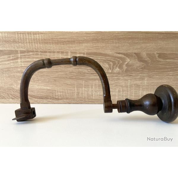Outil Ancien Artisanal Chignole Vilebrequin Manivelle Travail du Bois Collector