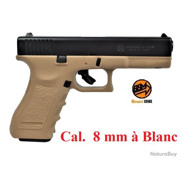 Pistolet Gap Bicolor Sable 8 mm , rplique du Glock 17