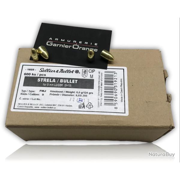 OGIVE SELLIER BELLOT CAL. 9MM 124 GR FMJ X600