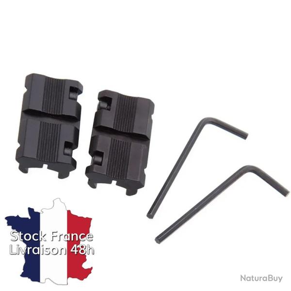 Convertisseur de rail weaver 11mm vers 20mm - Stock France