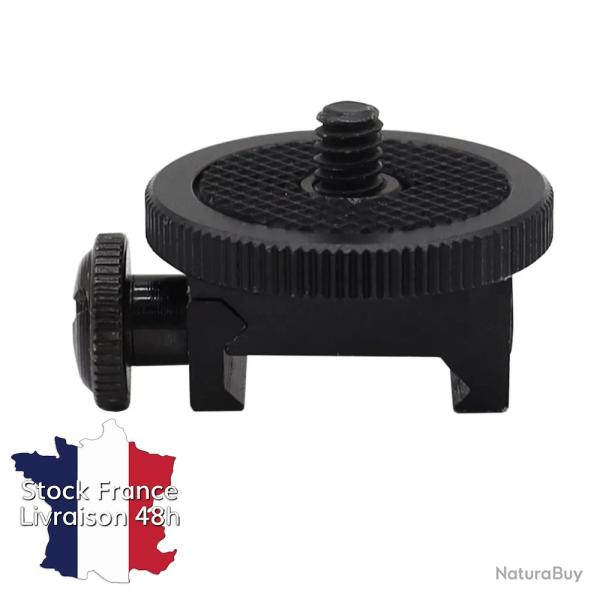 Adaptateur pour cam�ra et accessoire � vis 1/4" sur rail picatinny 20 mm - Stock France