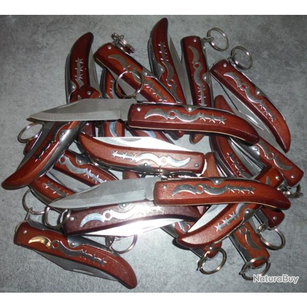 NEUF LOT 10 COUTEAU DE POCHE PLIANT A PALME CRAN STYLE OKAPI SANS MARQUE CRA-CRA