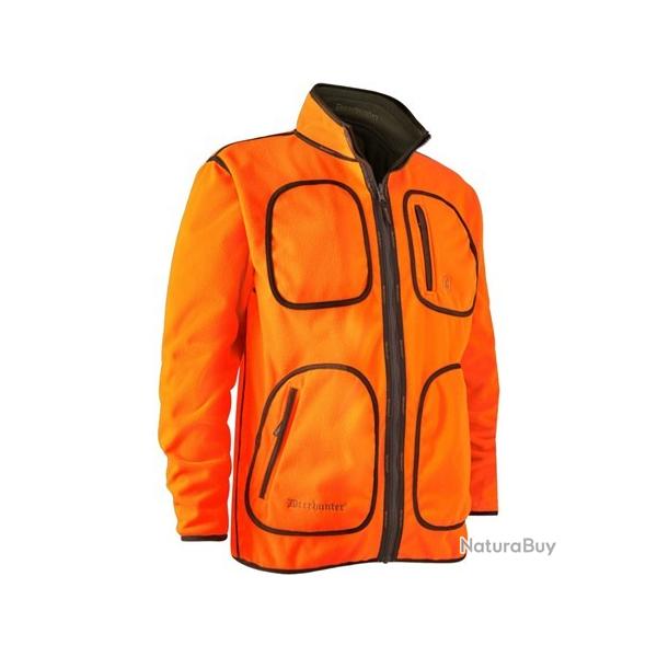 Polaire Deerhunter Gamekeeper Bonded Fleece R�v�rsible - Kaki/Orange
