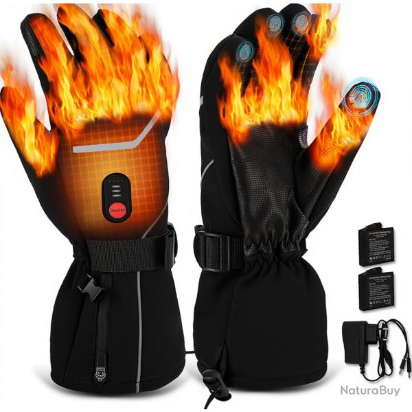 Gants chauffants avec batterie rechargeable - Conception ergonomique et tactile