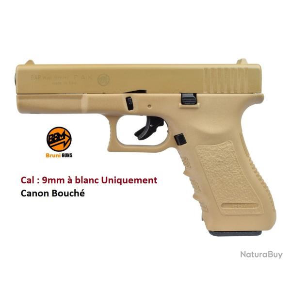 Pistolet Gap D�sert, r�plique du Glock 17 Cal 9 mm � blanc uniquement