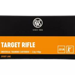 50 balles TARGET RIFLE 22LR 40GRS RWS