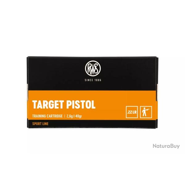 50 balles TARGET PISTOL 22LR 40GRS RWS