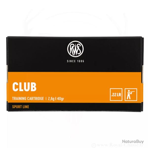 50 balles CLUB Cal.22LR 40grs RWS