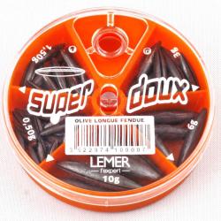 PLOMB BOITE OLIVE LONGUE X5 - FENDUE - LEMER