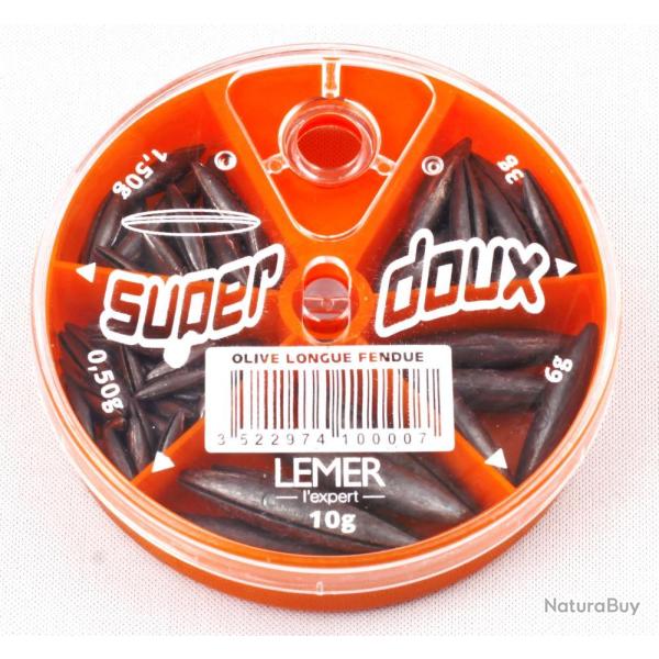 PLOMB BOITE OLIVE LONGUE X5 - FENDUE - LEMER