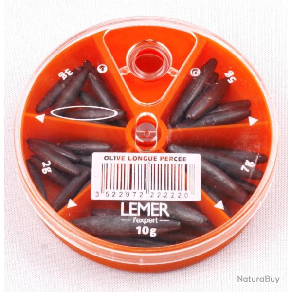 PLOMB BOITE OLIVE LONGUE X5 - PERCEE - LEMER