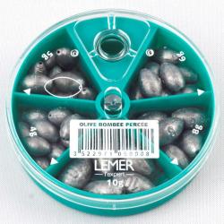 PLOMB BOITE OLIVE BOMBEE PERCEE X5 - LEMER