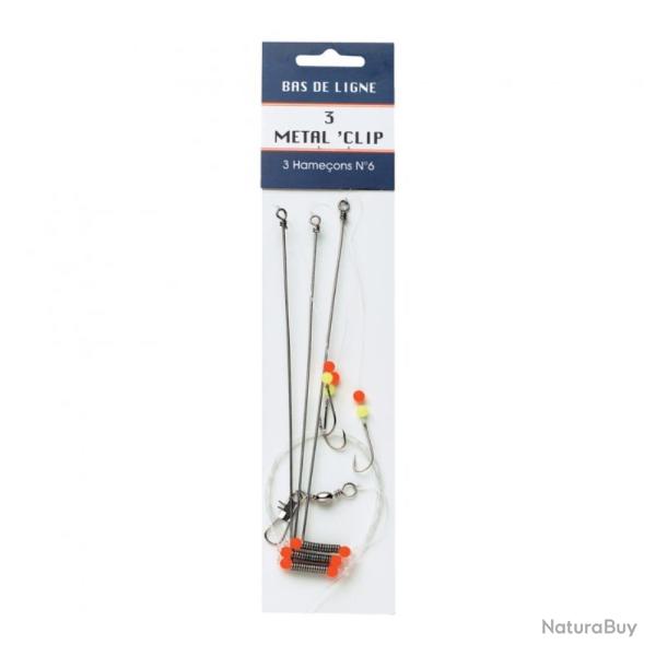 BAS DE LIGNE METAL'CLIP 3 HAMECON - 4 - FLASHMER