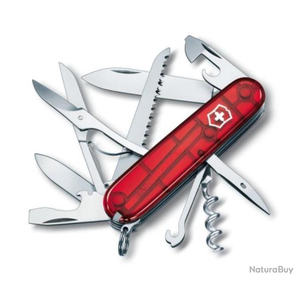 COUTEAU SUISSE HUNTSMAN 15 FONCTIONS - ROUGE TRANSPARENT - VICTORINOX