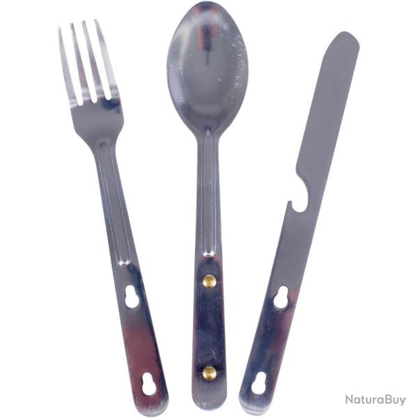 COUVERTS X3 INOX AVEC AGRAFE - CAO