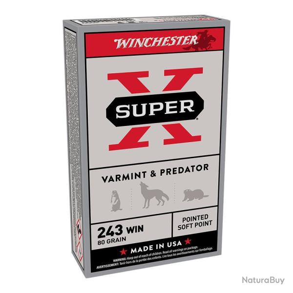 BALLES 243WIN POWER POINT 80G - WINCHESTER