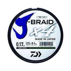 TRESSE JBRAID 4B VERTE 135M - 13/100 - DAIWA
