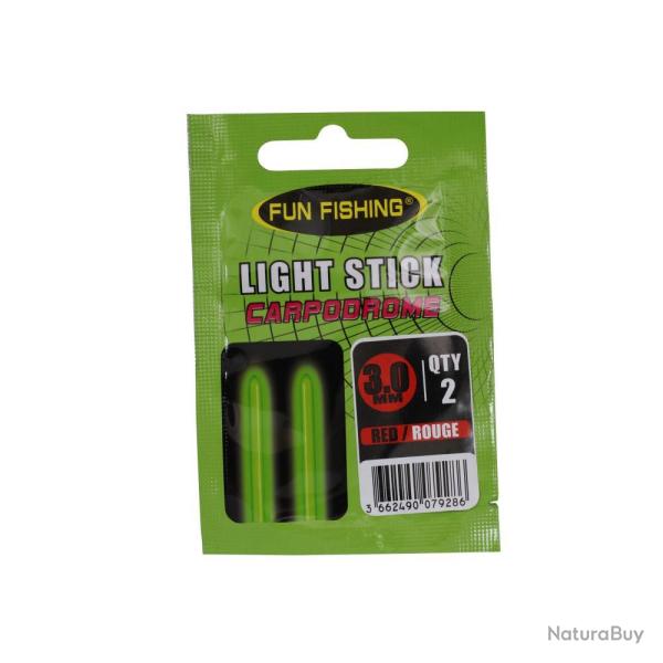 ANTENNE LUMINEUSE 3MM X2 - Rouge - FUN FISHING