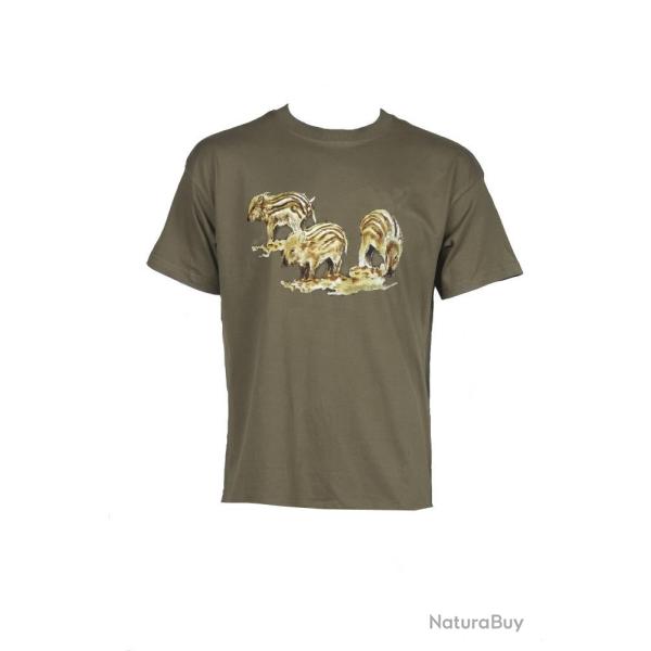 TEE SHIRT ENFANT MARCASSINS KAKI - 12/14 ANS - BARTAVEL