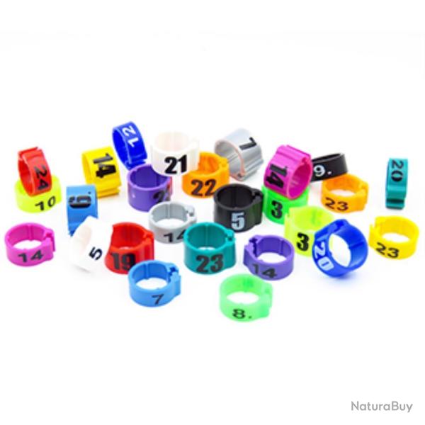 BAGUES CLIP 1 A 25 �9MM X25 - Orange fluo - RINGS4WINGS