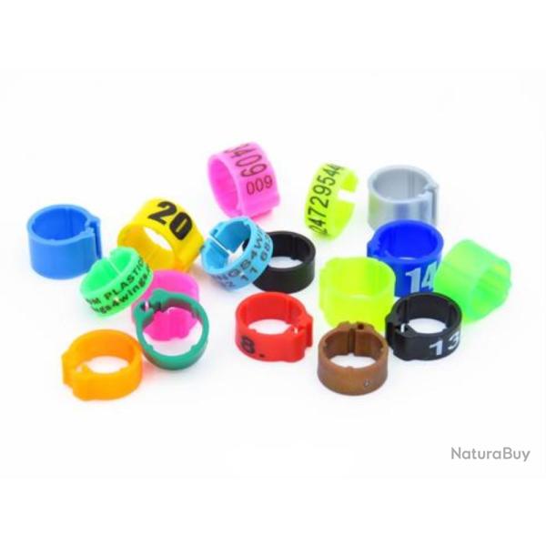 BAGUES A CLIP PLASTIQUE �9MM X50 - Orange fluo - RINGS4WINGS