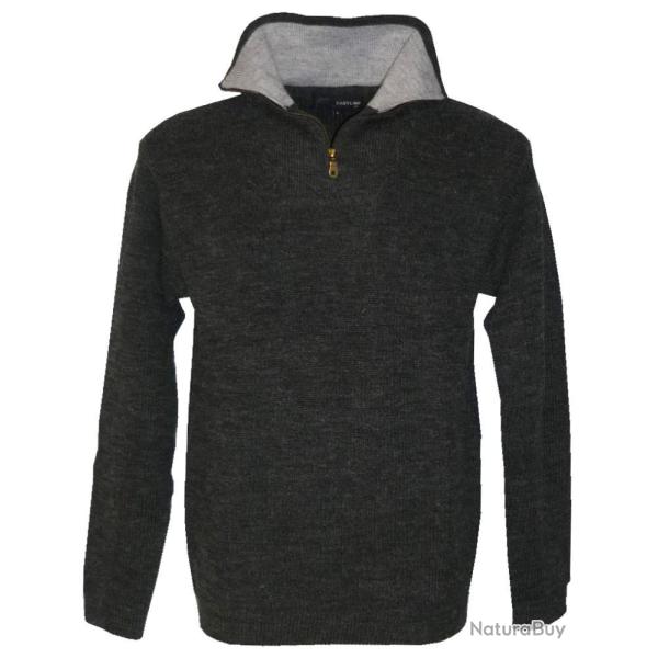 PULL COL ZIP CAMIONNEUR ANTHRACITE - M - KALAHARI
