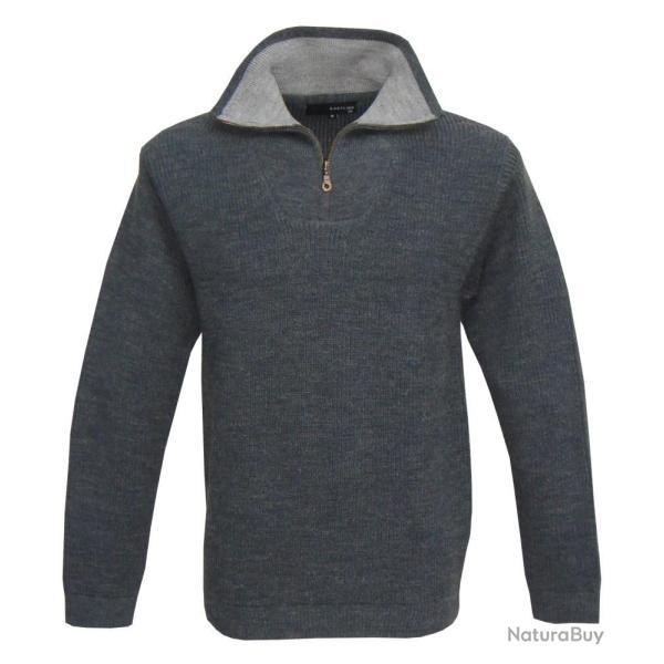 PULL COL ZIP CAMIONNEUR JEAN - XL - KALAHARI