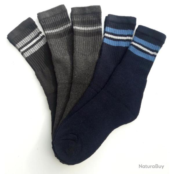 LOT DE 5 PAIRES CHAUSSETTE DETENTE - 39/42 - THIERRY
