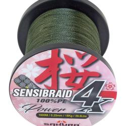 TRESSE SENSIBRAID 4 VERTE 1000M 50/100 - SAKURA